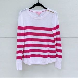 Lilly Pulitzer Pink and White Striped Sweater